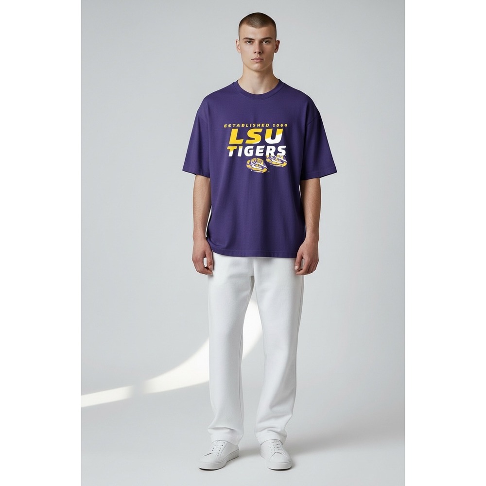 1080 Captivating LSU Tigers Mens Purple Graphic Established 1860 Size Medium